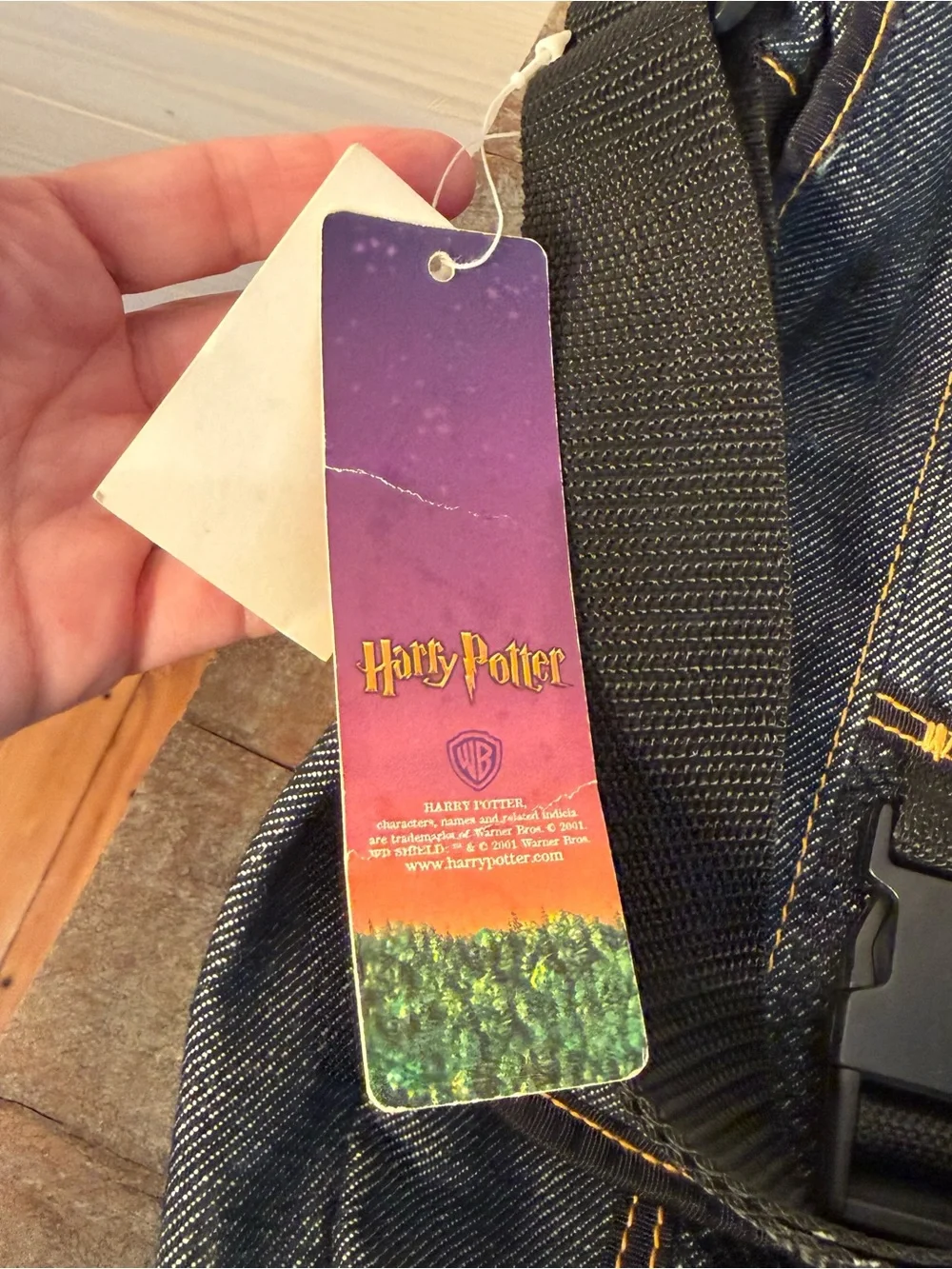 Vintage 2001 Harry Potter Blue Denim School Messenger Laptop Bag NWT